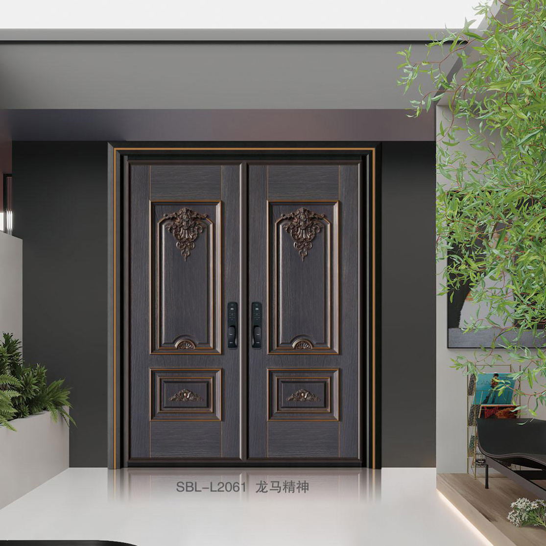 轻奢铝木装甲门