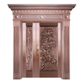 纯手工锻打铜艺门20-6056鸟语花香