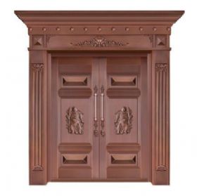 对开铜艺门20-6080门神关公