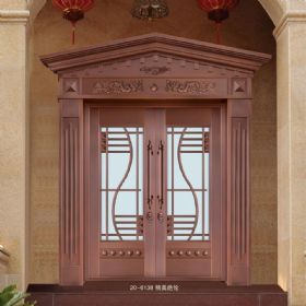 玻璃铜艺门20-6138精美绝伦
