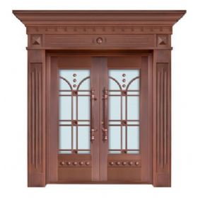 玻璃铜艺门20-6151繁荣富强