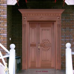 子母铜艺门20-6181花团锦簇