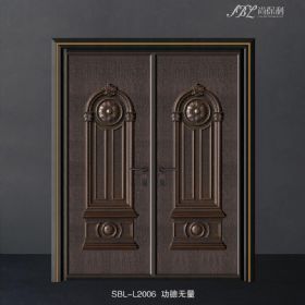 轻奢铝木装甲门SBL-L2006功德无量