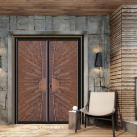 轻奢铝木装甲门SBL-L2009展翅高飞