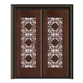 轻奢铝木装甲门SBL-L2022荣华富贵