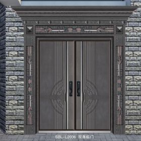 轻奢铝木装甲门SBL-L2036双喜临门