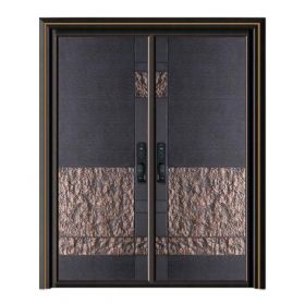 轻奢铝木装甲门SBL-L2077五湖四海