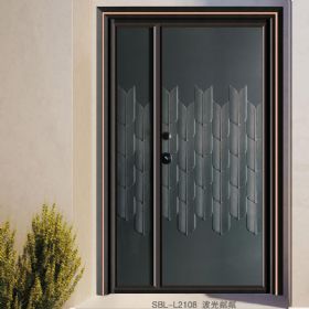 轻奢铝木装甲门SBL-L2108波光粼粼