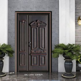 轻奢铝木装甲门SBL-L2091安家落户